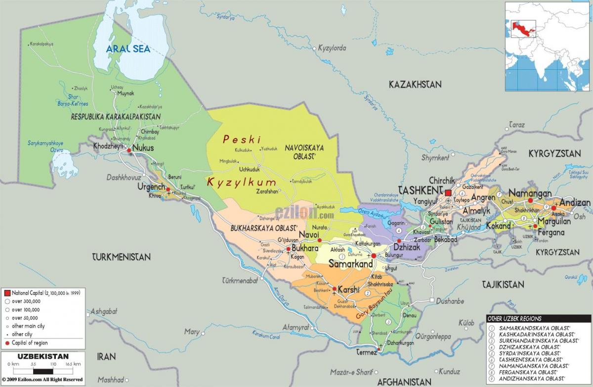 kartan i Uzbekistan